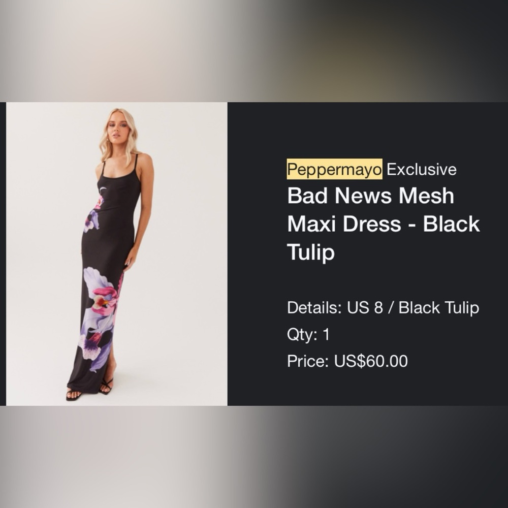 Peppermayo Black Floral Maxi Dress